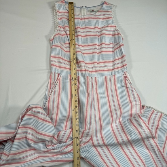 Vineyard Vines Sleeveless Jumpsuit Womens Size 6 Multi Color Stripe Tassel - Picture 7 of 12